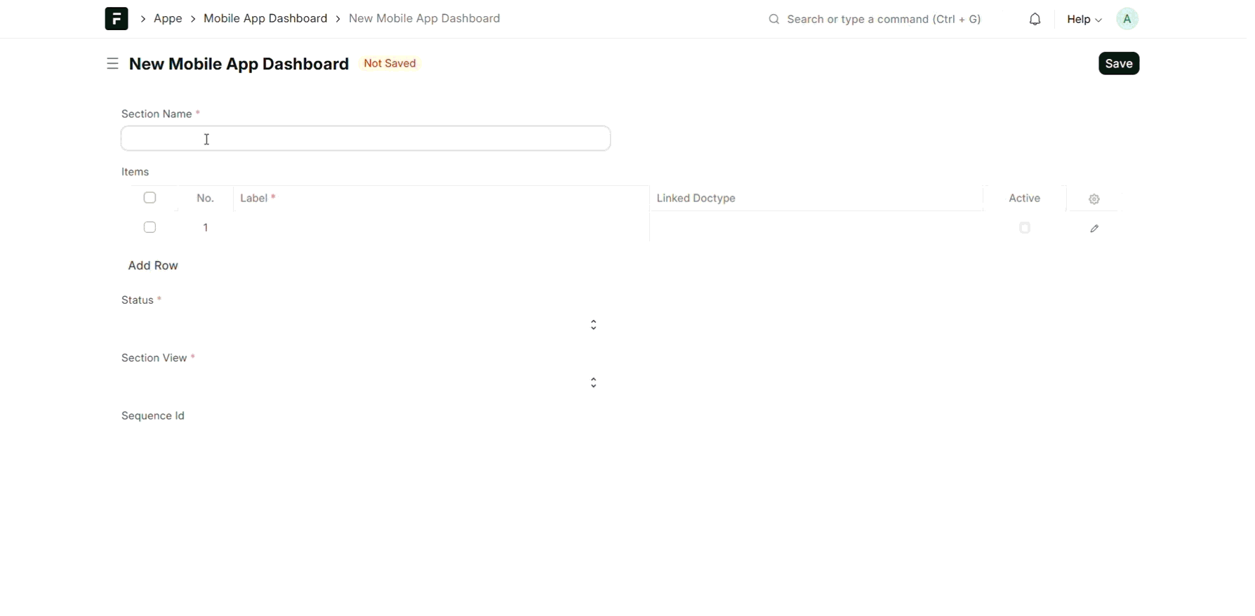 Mobile app Dashboard
